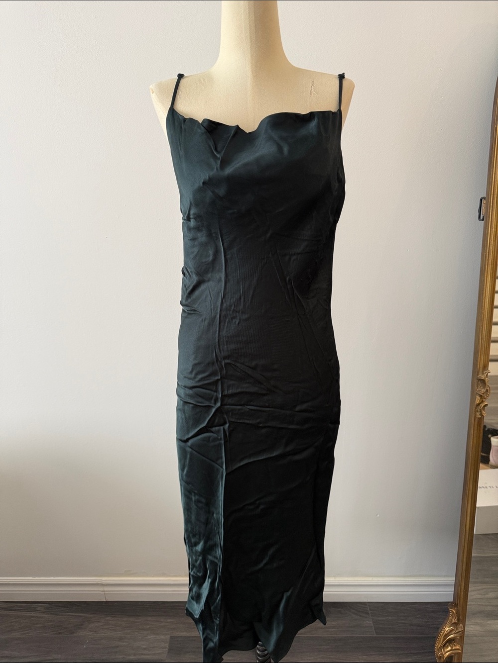 Forest Green Slip Satin Dress